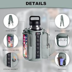 Magnetic Gym Bags for Men & Women with Adjustable Strap,Magnetic Bag Water Gray