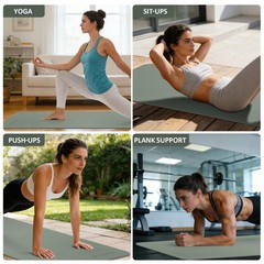 Yoga Mat Non Slip, 72″L x 24″W x 0.24″/0.32″TH, Anti-Tear Exercise Mat with C…