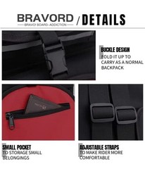 Foldable Skateboard Backpack Bag Carrier with Adjustable Shoulder Straps BLK