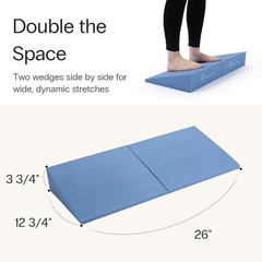 XL Foam Yoga Wedge Blocks, Black, Set of 2, 16.5° Incline, 13″ × 12.75″ × 3.75″,