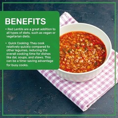 Organic Red Lentils Split 4 LB LARGE Bag – Masoor Dal – Non-GMO, Vegan, Non