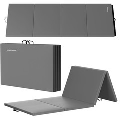 BalanceFrom Fitness GoGym 4′ x 10′ x 2″ Folding Gymnastics Mat, Gray (2 Pack)