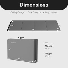 BalanceFrom Fitness GoGym 4′ x 10′ x 2″ Folding Gymnastics Mat, Gray (2 Pack)