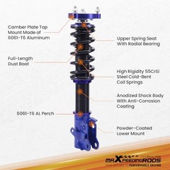 Coilovers for Honda Civic 2006-2011, for Acura CSX 2006-2011, Height Blue