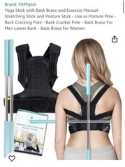 Fitphysio Yoga Stick & With Adjustable Posture Brace (Size Large)