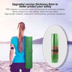 Yoga Mat 1/3″ (8mm) Thick Non-Slip, Men Fitness & Exercise Mat, 72″Lx24″W Eco…
