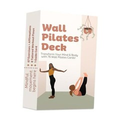 Wall Pilates Workout Cards for Women, 76 Large Hand Drawn Exercise Deck with