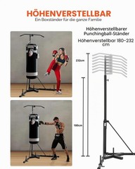 2 in 1 Punch Bag Stand Exercise Equipment Sandbag Frame Steel, Height Adjustable…