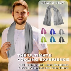 Meiyante Cooling Towel for Neck and Face – 43.3″ x 43.3″x15.7″, Light-gray