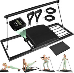 Pilates Board, Foldable Pilates Reformer Set, Multi-Purpose Iron Extended Pilate