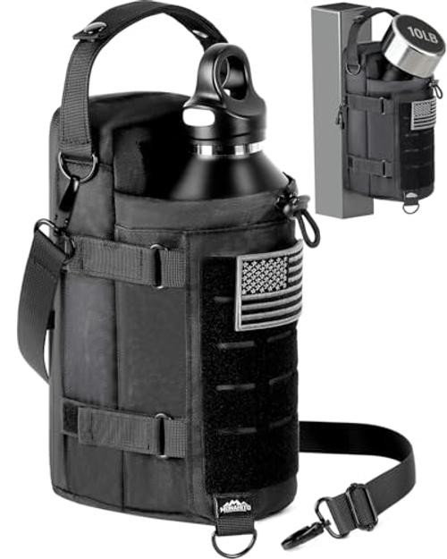 Magnetic Gym Bag for Men – Water Bottle Carrier Holder Bag with Tactical Black