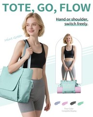 Yoga Mat Bag Tote Gym Women Men Waterproof Wet Pocket HookAndLoop Storage