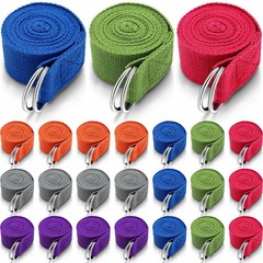 24 Pcs Yoga Strap Stretching Pilates Exercise Adjustable Straps 6 ft Non Elas…