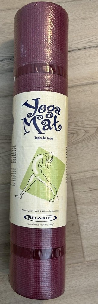 NEW Relaxus Yoga Mat 24×72 Inch Purple Non-Slip Exercise Fitness Workout