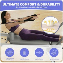 440Lbs Pilates Reformer Machine Foldable Pilates Equipment w/Adjustable Springs