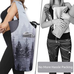 Fashion Printed Yoga Mat Bag Large Side Zipper Pocket Long Tote Accessories