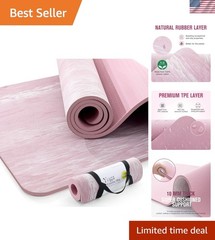 Reversible Non-Slip Yoga Mat with Carrying Strap – Extra Thick 10MM Comfort