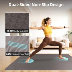 Extra Large Yoga Mat – 72″x48″ or 78″x57″, Non-Slip TPE Exercise Mat for & Me…