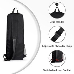 Yoga Mat Bag Carrier Side Mesh Zipper Pocket Exterior Wet Compartment Black