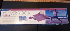 Power yoga mat kit, with video, bonus DVD and yoga strap, unused in original box