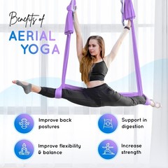 Aerial Yoga Hammock 5.5 Yards, 198 Inches Height Aerial Silks, Yoga Trapeze