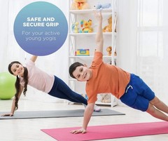 GAIAM Sticky Yoga Exercise Mat For Kids Blue Yoga Fitness Nap New