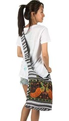 Hobo Shoulder Bag Messenger Casual Everyday Large Hippie Market Black White