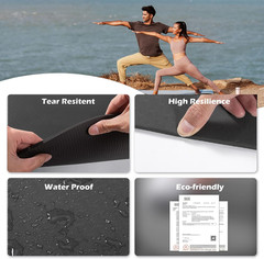 Eco-Friendly Non-Slip Yoga Mat, 1/4″ Thick with Carrying Sling & Storage Bag