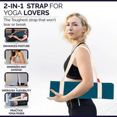 Yoga Mat Strap – 2-in-1 Adjustable Cotton Sling for Carrying & Stretching | N…