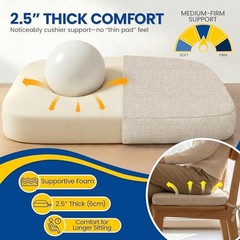 Dining Chair Cushions Set of 4, 2.5 inch Thick 4 Count(Pack of 1) Beige
