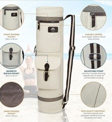 YOGABAY Yoga Mat Bag Carrier Light Beige