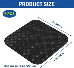 6 Pcs Walking Pad Mat, Treadmill Mat Pads, 4″ x 4″ x 0.2″ Double-Sided Non-Slip