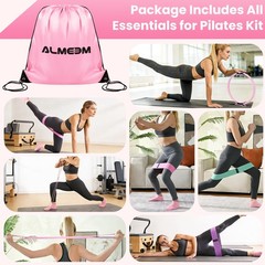 12Pcs Pilates Ring Kit for and Men – 15 inch Circle Exercise Ring and Set for…