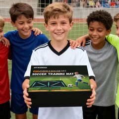 Soccer Training Mat With Instructional Video Improve Strength,Agility blue