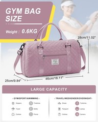 Gym Duffle Bag for Women with Shoe Compartment Waterproof Travel Tote Bags Pe…
