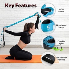 Stretching Strap with Loops for Physical Therapy,Yoga Strap for Stretching,Ho…