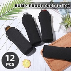 12 Pcs Water Bottle Sleeve with Shoulder Strap 25oz Sublimation Water Black