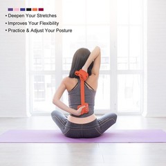 Yoga Strap-6FT Stretch Band with D-Ring for Yoga Pilates Stretch Workout, Black