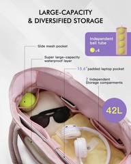 Quilted Tennis Tote Bag for Women Gym Duffle Bag with Shoe Compartment & Wet …