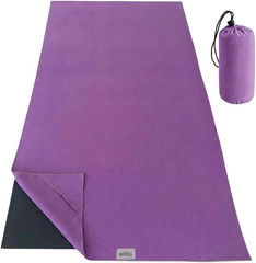 toallas de microfibra para yoga tapete antideslizante con bolsillos de morado
