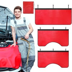 4 Pcs Magnetic Fender Protector Cover for Mechanics Large Leather Red