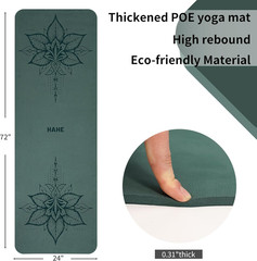 Yoga Mat Thick (8MM,1/3″), Eco-Friendly POE Non Slip Yoga Mat, High Rebound & Sh
