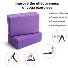 Yoga Block Set of 2 Yoga Block Yoga Blocks High Density Eva Foam, Non-Slip Leic…