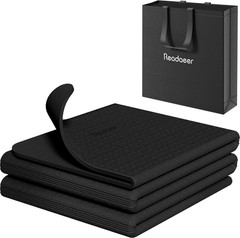 Foldable Yoga Mat for Travel Folding Yoga Mat 6Mm Thick with Carrying Bag, Non-S