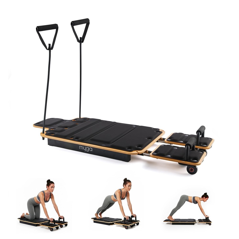Myga Wooden Pilates Reformer,Home Pilates Machine with Adjustable Resistance …