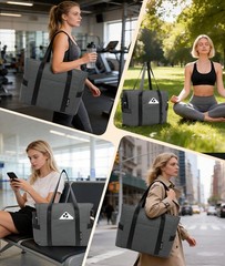 MOYAQI Gym Bag for Women with Zipper, Nurse Work Tote with Compartments, Wome…