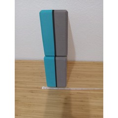 Heathyoga Set of 2 Yoga Blocks Teal Grey High Density EVA Foam Fitness Support