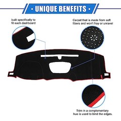 Dash Cover Mat Fit for Chevy Silverado 1500 2500HD 3500HD 2019-2025 Red