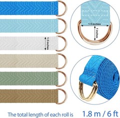 Yoga Strap Set of 6 Adjustable Straps for Stretching and Pilates Light Color