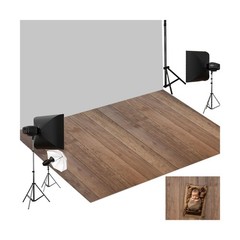 Kate Photography Foor Mats Light Brown Wood Printed Floor Mats Rubber Floor M…